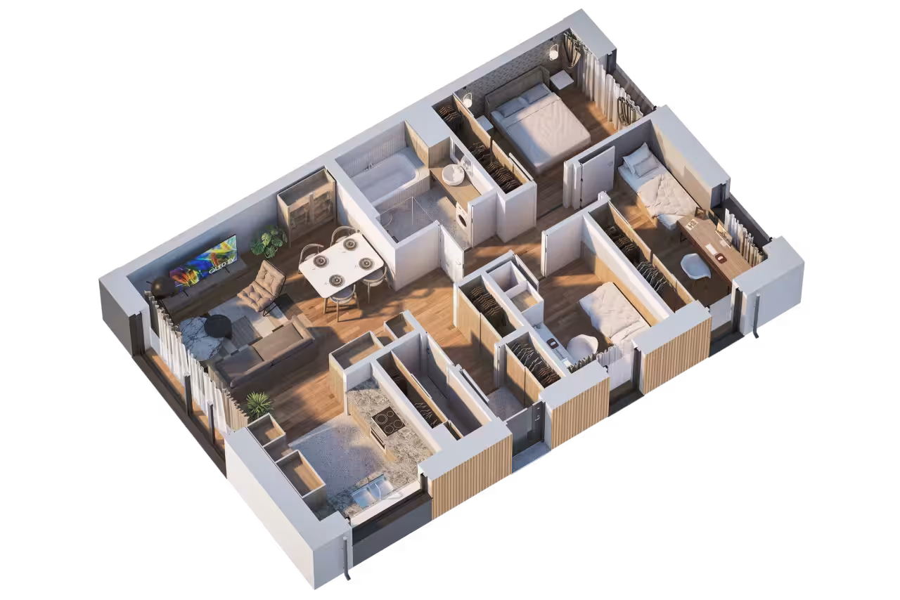 Rzut 3D - 78,6 m²